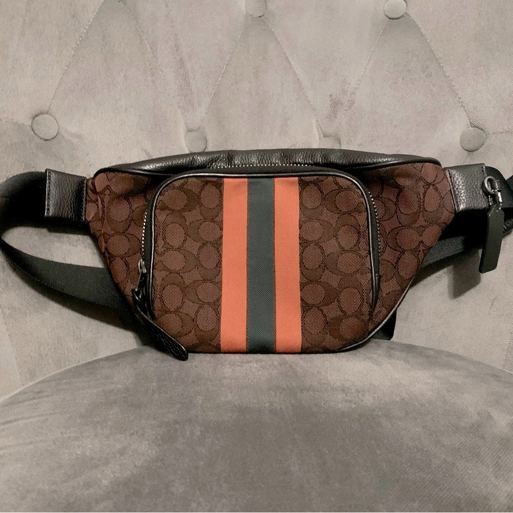 COACH Thompson Belt Bag w/ Varsity Stripe